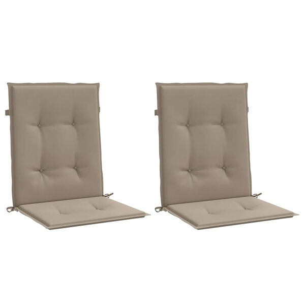 vidaXL Garden Lowback Chair Cushions 2 pcs Taupe 100x50x3 cm Oxford Fabric