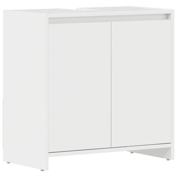 vidaXL Bathroom Cabinet High Gloss White 60x33x61 cm Engineered Wood