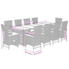 vidaXL 11 Piece Garden Dining Set with Cushions Black Poly Rattan