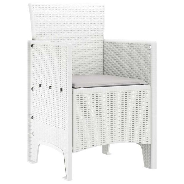 vidaXL Garden Chair 2 pcs White 53 x 49 x 85 cm PP
