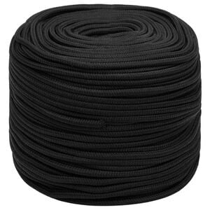 vidaXL Multipurpose Utility Rope 10 mm 100 m Black PP 645 kg Max Load