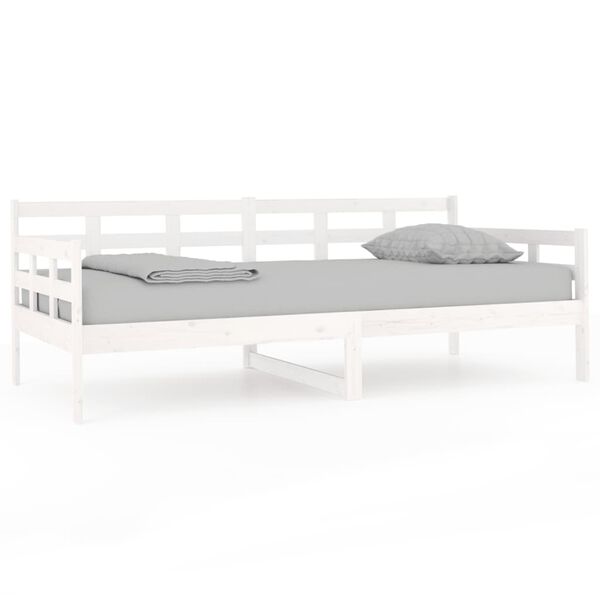 vidaXL Day Bed without Mattress White Solid Wood Pine 90x190 cm Single