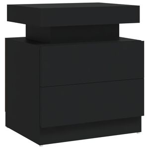 vidaXL Bedside Cabinet | Black | Engineered wood | 45 x 35 x 52 cm