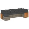 vidaXL 7 Piece Garden Sofa Set with Cushions Grey Poly Rattan