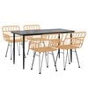 vidaXL 5 Piece Garden Dining Set Poly Rattan