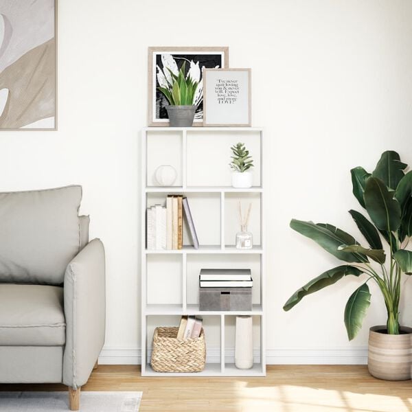 vidaXL Bookcase White 60x20x120.5 cm Engineered Wood