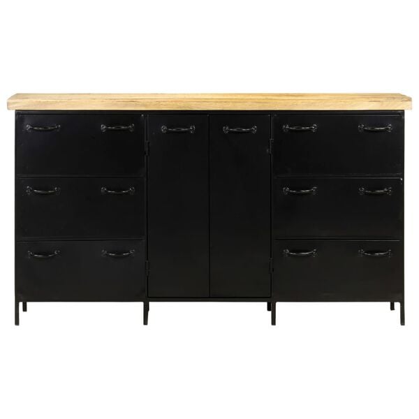 vidaXL Sideboard 140x38x76 cm Rough Mango Wood