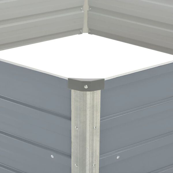 vidaXL Raised Garden Bed 129x129x45 cm Galvanised Steel Grey
