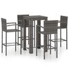 vidaXL Garden Bar Set | Grey | PE rattan | Standard | Durable | Outdoor Bar Set