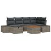 vidaXL Garden Sofa Set with Cushion 7 pcs Grey Poly rattan