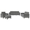 vidaXL 4 Piece Sofa Set with Cushions Dark Grey Microfibre Fabric