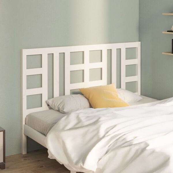 vidaXL Bed Headboard White 156x4x100 cm Solid Wood Pine