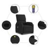 vidaXL Stand up Massage Recliner Chair Black Fabric