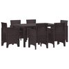 vidaXL Garden Dining Set 7 pcs Brown Polt rattan