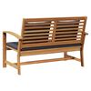 vidaXL Bench with Cushion 2 pcs Brown and Dark Grey Solid Teak Wood