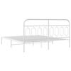 vidaXL Metal Bed Frame without Mattress with Headboard White 180x200cm