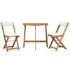 vidaXL Bistro Set with Cushion 3 pcs Oil Natural Solid Acacia Wood