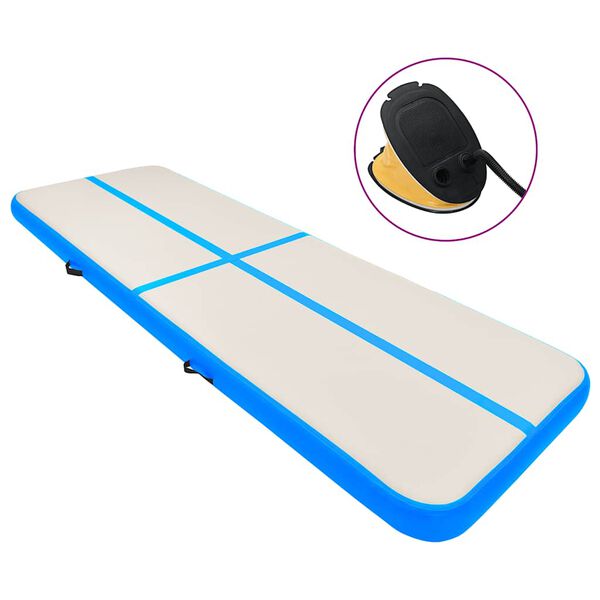 vidaXL Inflatable Gymnastics Mat with Pump 400x100x15 cm PVC Blue