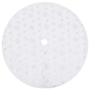 vidaXL Christmas Tree Skirt | White | Faux fur | 90 cm diameter