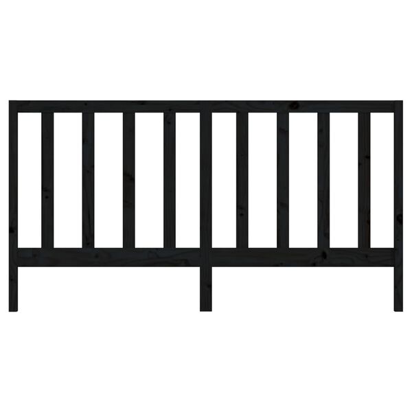 vidaXL Bed Headboard Black 186x4x100 cm Solid Wood Pine