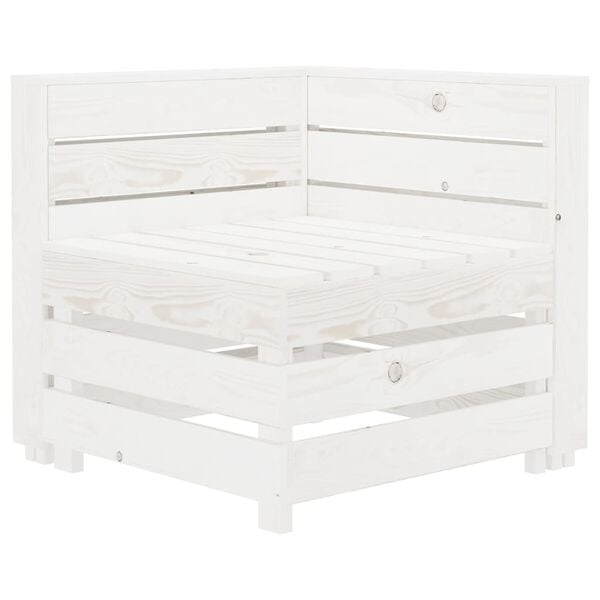vidaXL Garden 2-Seater Pallet Sofa Solid Pinewood White