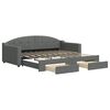 vidaXL Daybed with Trundle&Drawers without Mattress Dark Grey 90x190 cm