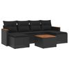 vidaXL 7 Piece Garden Sofa Set with Cushions Black Poly Rattan