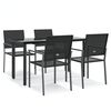 vidaXL 5 Piece Garden Dining Set Poly Rattan and Steel