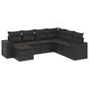vidaXL 7 Piece Garden Sofa Set with Cushions Black Poly Rattan