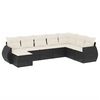 vidaXL 8 Piece Garden Sofa Set with Cushions Black Poly Rattan