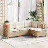 vidaXL 4 Piece Garden Sofa Set with Cushions Beige Poly Rattan