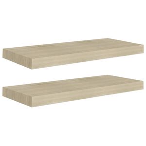 vidaXL Floating Wall Shelves 2 pcs Oak 60x23.5x3.8 cm MDF