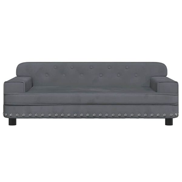 vidaXL Kids Sofa Dark Grey 90x53x30 cm Velvet