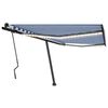 vidaXL Manual Retractable Awning with LED 400x300 cm Blue and White
