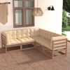 vidaXL 5 Piece Garden Lounge Set with Cushions Solid Pinewood