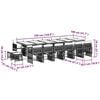 vidaXL 17 Piece Garden Dining Set with Cushions Black Poly Rattan
