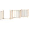 vidaXL Dog Gate with Door Foldable 9 Panels 450 cm Poplar Wood