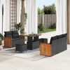vidaXL Garden Sofa Set 8 pcs Black Poly Rattan and Powder-coated Steel