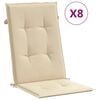 vidaXL Reclining Garden Chairs with Cushions 8 pcs Solid Wood Teak