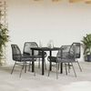vidaXL 5 Piece Garden Dining Set with Cushions Black Poly Rattan Glass