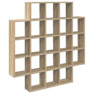 vidaXL Wall Shelf Sonoma Oak 100 x 13 x 100 cm Engineered Wood