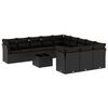 vidaXL 12 Piece Garden Sofa Set with Cushions Black Poly Rattan
