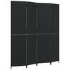 vidaXL Room Divider 4 Panels Black Poly Rattan