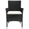 vidaXL Garden Chairs with Cushions 4 pcs Poly Rattan Black