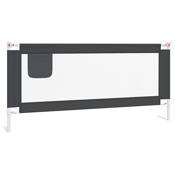 vidaXL Toddler Safety Bed Rail Dark Grey 200x25 cm Fabric