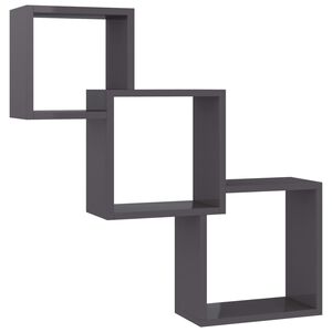 vidaXL Wall Shelf | High gloss grey | Engineered wood | Medium