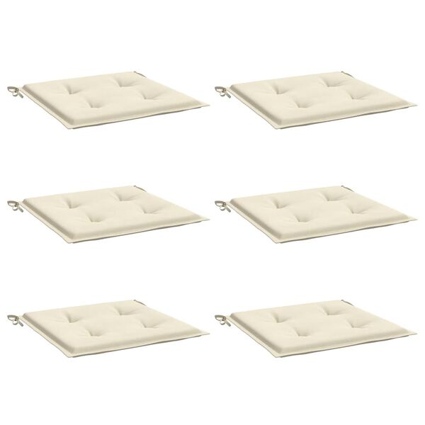 vidaXL Garden Chair Cushions 6 pcs Cream 40x40x4 cm Oxford Fabric