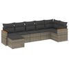 vidaXL 7 Piece Garden Sofa Set with Cushions Grey Poly Rattan