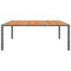 vidaXL Garden Table 200x150x75 cm Acacia Wood and Poly Rattan Grey