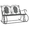 vidaXL 2-Seater Rocking Bench 113 cm Black Steel